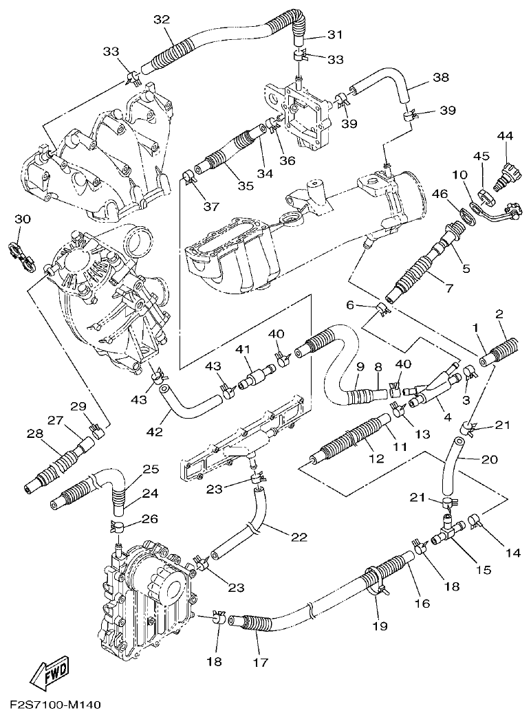 Yamaha FA1800A-M EXHAUST 2 parts diagram